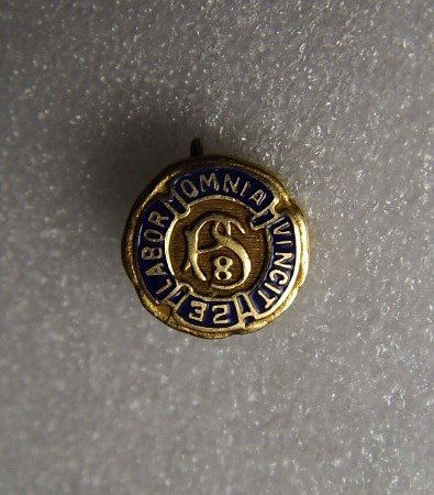 Antique Solid Gold Lapel Pin Labor Vincit Omnia (1 of 5)