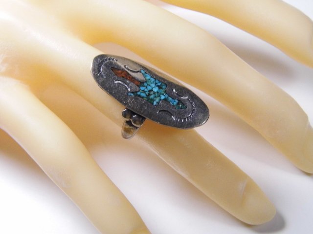 Vintage Hand Wrought Native American Silver Ring (1 of 4)