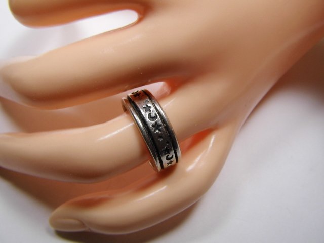 Sterling Silver Moon & Stars Ring Mexico Size 8 (1 of 4)