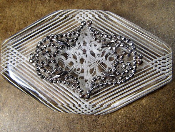 Vintage Large Art Deco Etched Lucite Brooch (1 of 5)