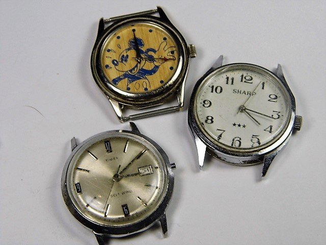 3 Vintage Watches Sharp Timex Disney Mickey Mouse (1 of 4)