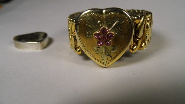 Vintage Victorian Revival Heart Locket Bracelet (1 of 5)