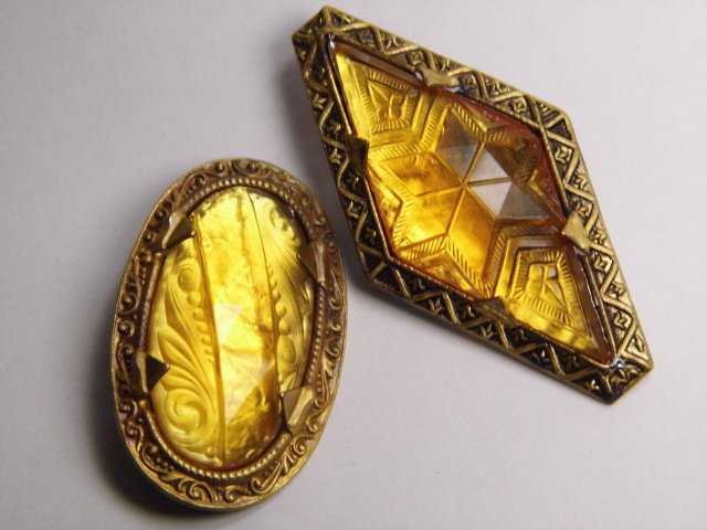 Pair Art Deco Era Bohemian Festive Buckle & Brooch (1 of 6)