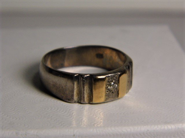 960 Sterling Silver 10 Karat Gold Ring Diamond Accent (1 of 7)