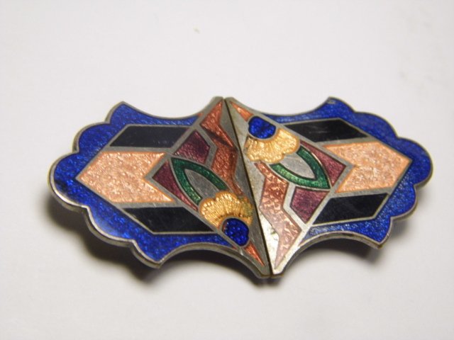 Vintage Period Art Deco French Champleve Buckles: Good original condition.