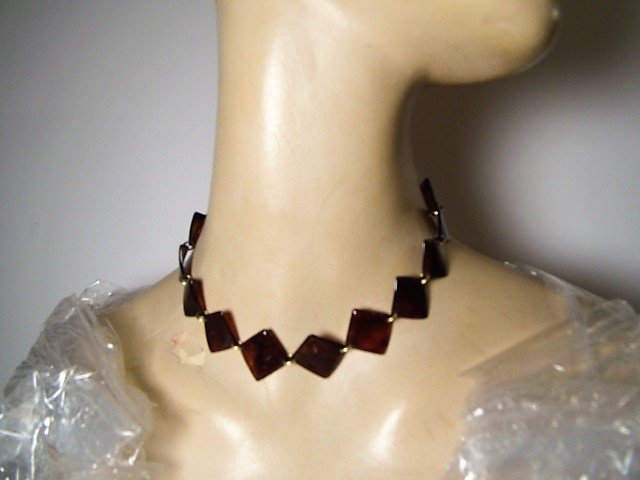 Vintage 1930 Art Deco Tortoise Shell Choker Necklace (1 of 4)