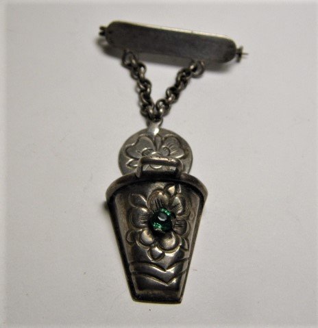 Vintage Sterling Silver Lavalier Pendant Brooch Peru (1 of 4)