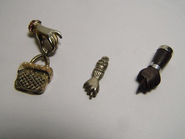 3 Antique to Vintage Necklace Pendant Charm Pin Figa (1 of 4)