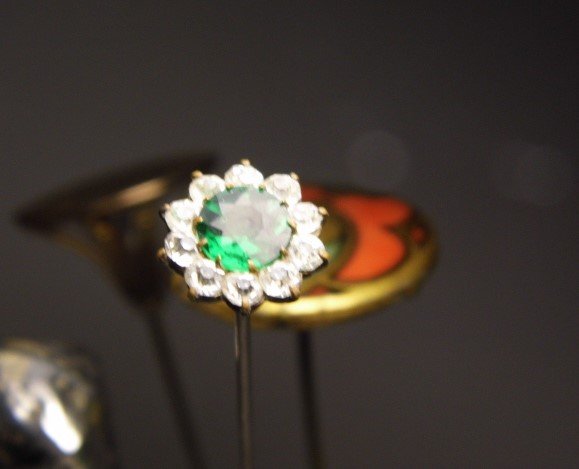 Emerald Rhinestones Antique Hatpin (1 of 6)