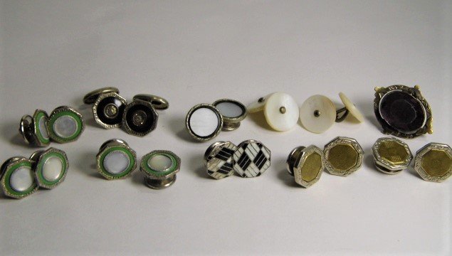 Antique Lot 10 Pair Links Studs Cufflinks Baer Wilde (1 of 15)