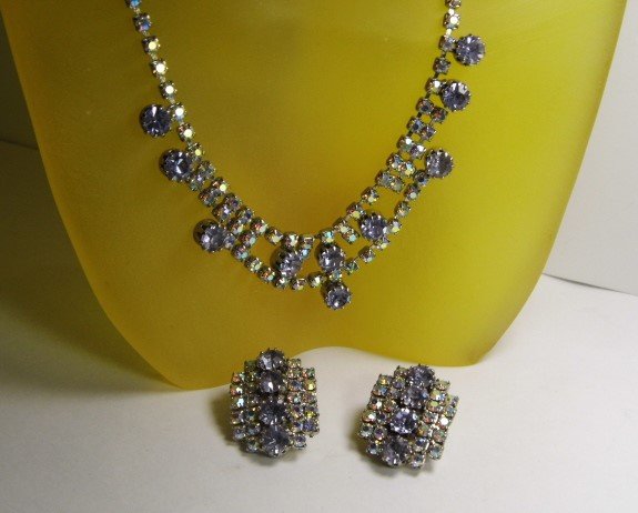 Gorgeous Purple Borealis Rhinestone demi Parure (1 of 11)