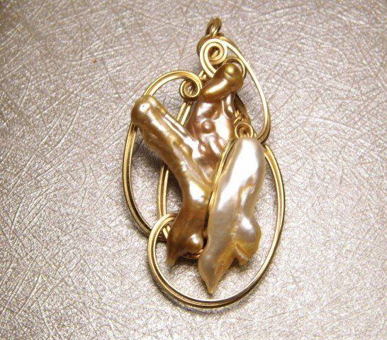 Vintage Custom Made Necklace Pendant Mother of Pearl (1 of 8)