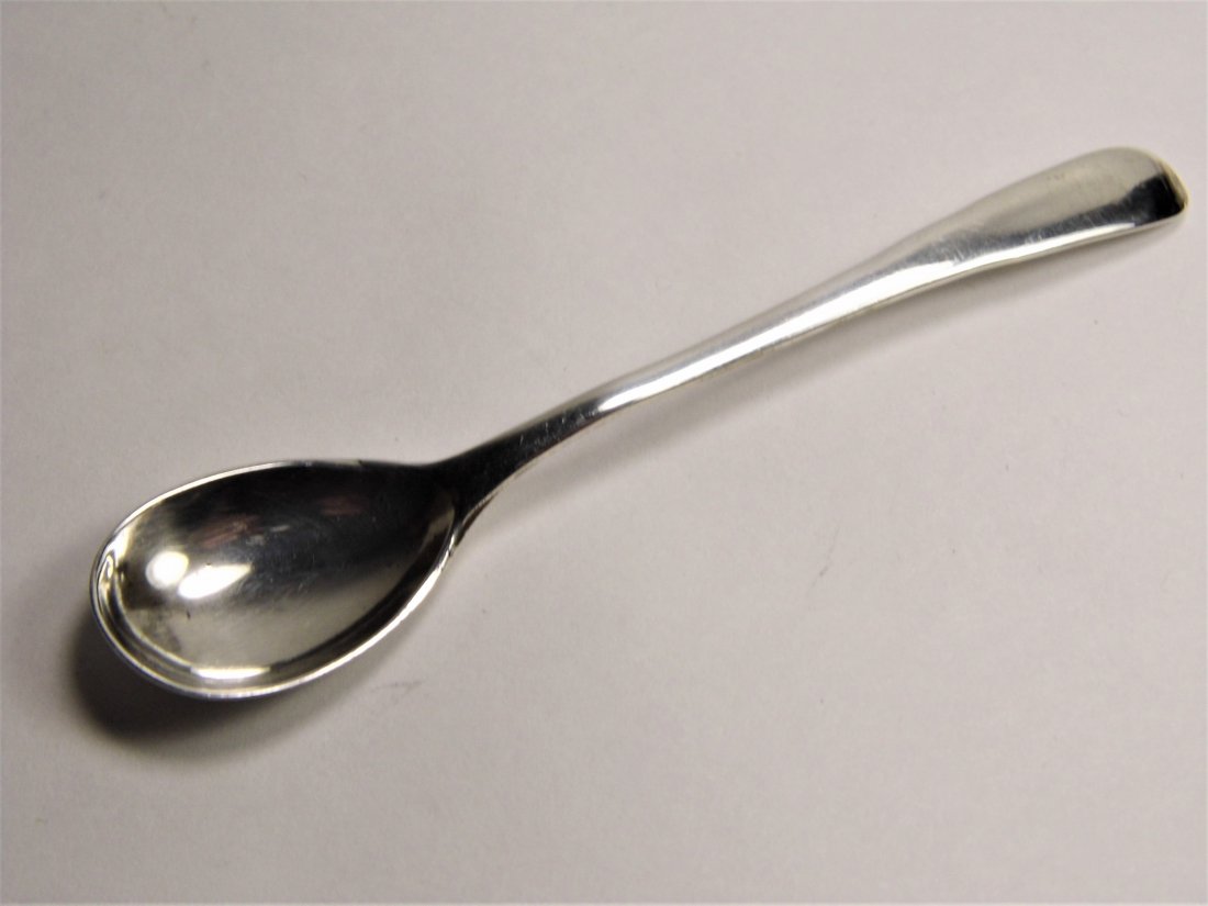 English Antique Sterling Silver Baby Spoon 1895 Chester: N&H silversmith, Nathan & Hayes. Marks for Chester and date mark 1895. Fine condition.