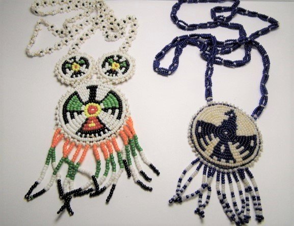 Two Fine Native American Beadwork Necklaces Thunderbird (1 of 9)