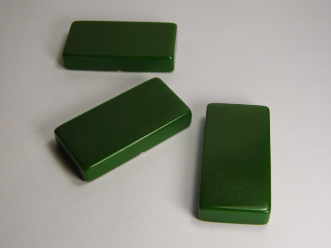 Vintage Rare Green Bakelite Dominoes Double Blank (1 of 3)