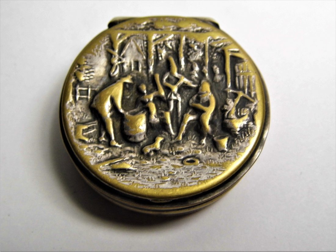 Antique Silvergilt Brass Snuff Box Denmark (1 of 5)