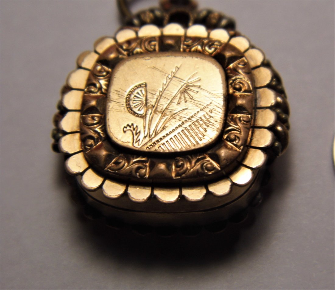 Antique Victorian Gold Filled Pendant Double Locket (1 of 9)