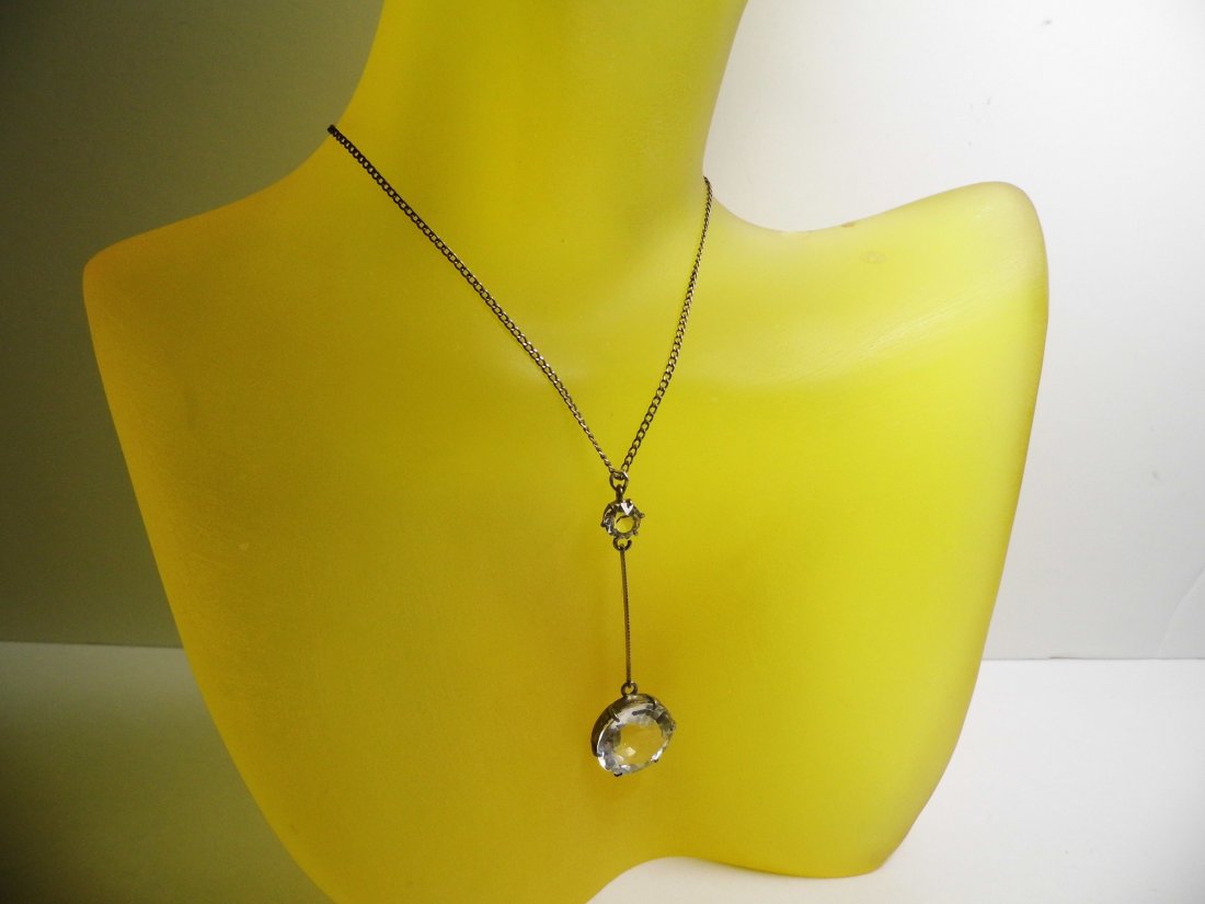 Antique Cut Crystal Drop Necklace Pendant Very Unique (1 of 7)