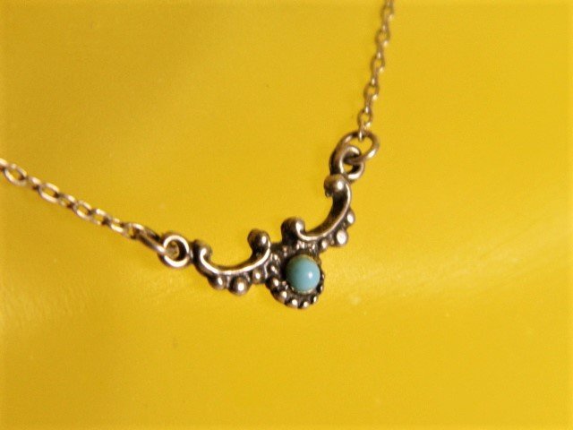 Antique Chinese Silver Pendant Necklace: Pendant marked 800 silver. Subtle form of bat. Fine 17 inch silver chain.
