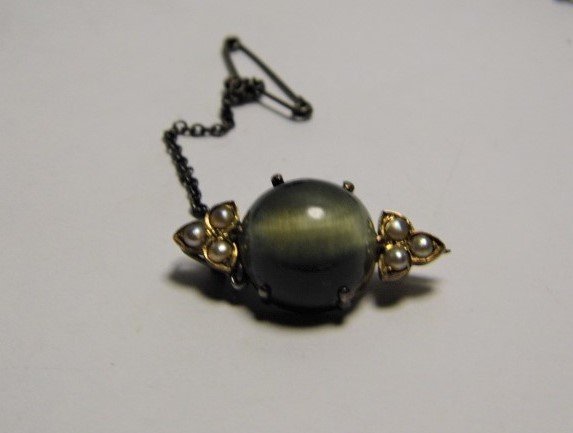 Antique Chrysoberyl Cat's Eye Pin (1 of 8)
