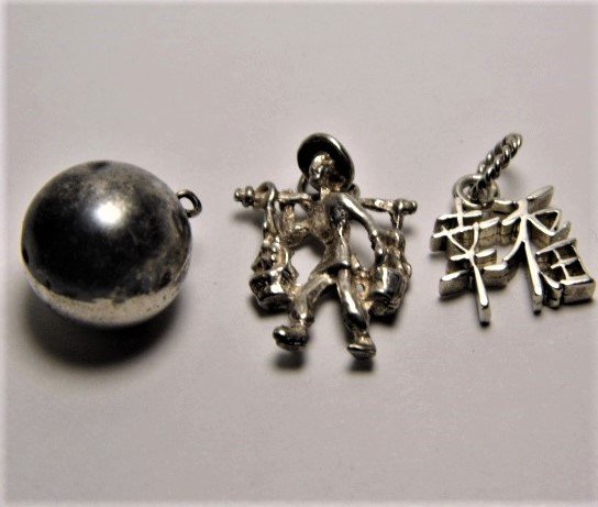 Three Vintage Asian Silver Charms (1 of 3)
