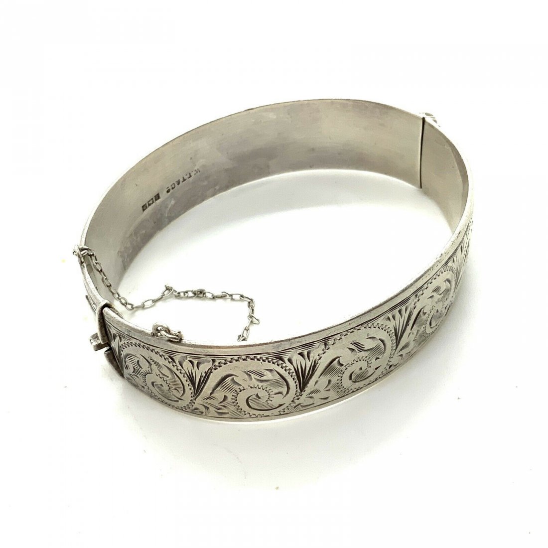 Vintage English Sterling Silver Cuff Bracelet Hallmark (1 of 4)