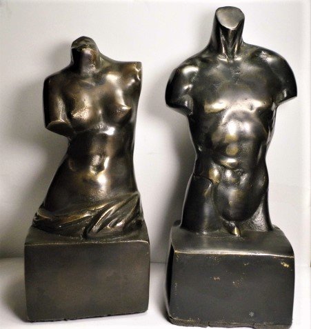 Pair Vintage Busts Display Bookends (1 of 7)