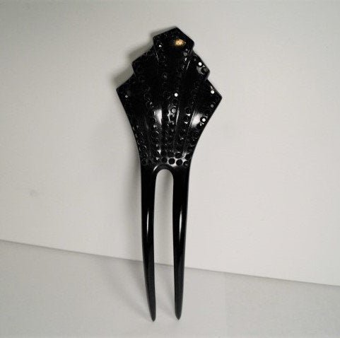 Vintage Japanese Rhinestone Geisha Comb: Very good condition. No missing stones.