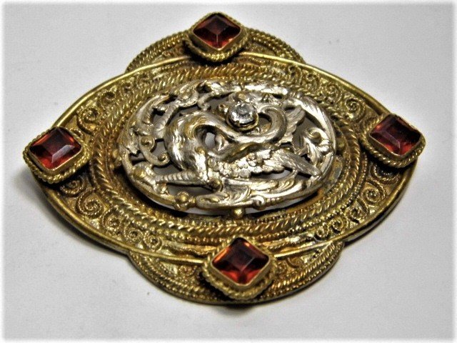 Antique Gothic Inspired Sash Brooch Griffin (1 of 5)