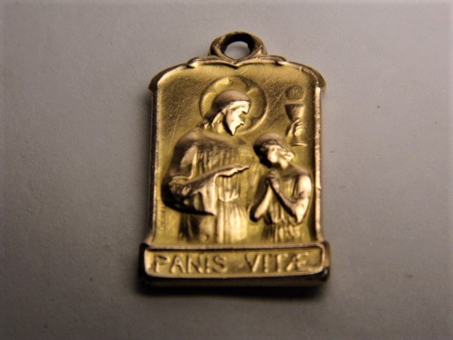 Antique French Gold Communion Pendant Charm Tairac (1 of 7)