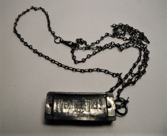 Antique Necklace Harmonica Veni Vidi Vici 30 inch chain (1 of 4)