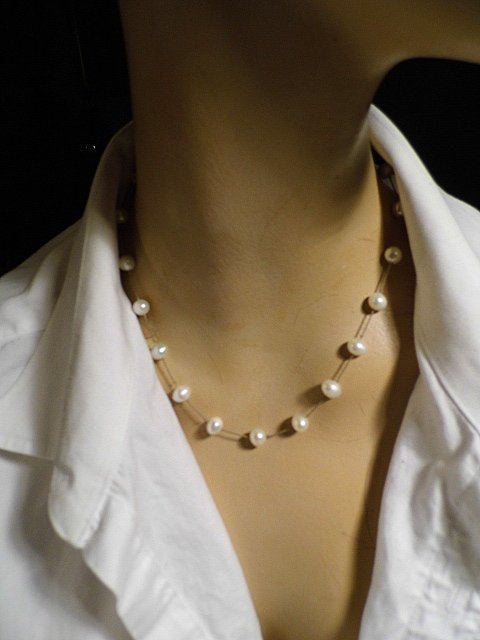 Beautiful Baroque Pearl Daisy Chain Necklace (1 of 3)
