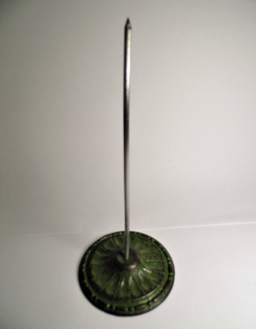 Antique Cast Iron Cafe Receipt Pole: Original oil paint. Before credit cards..when people paid cash.
