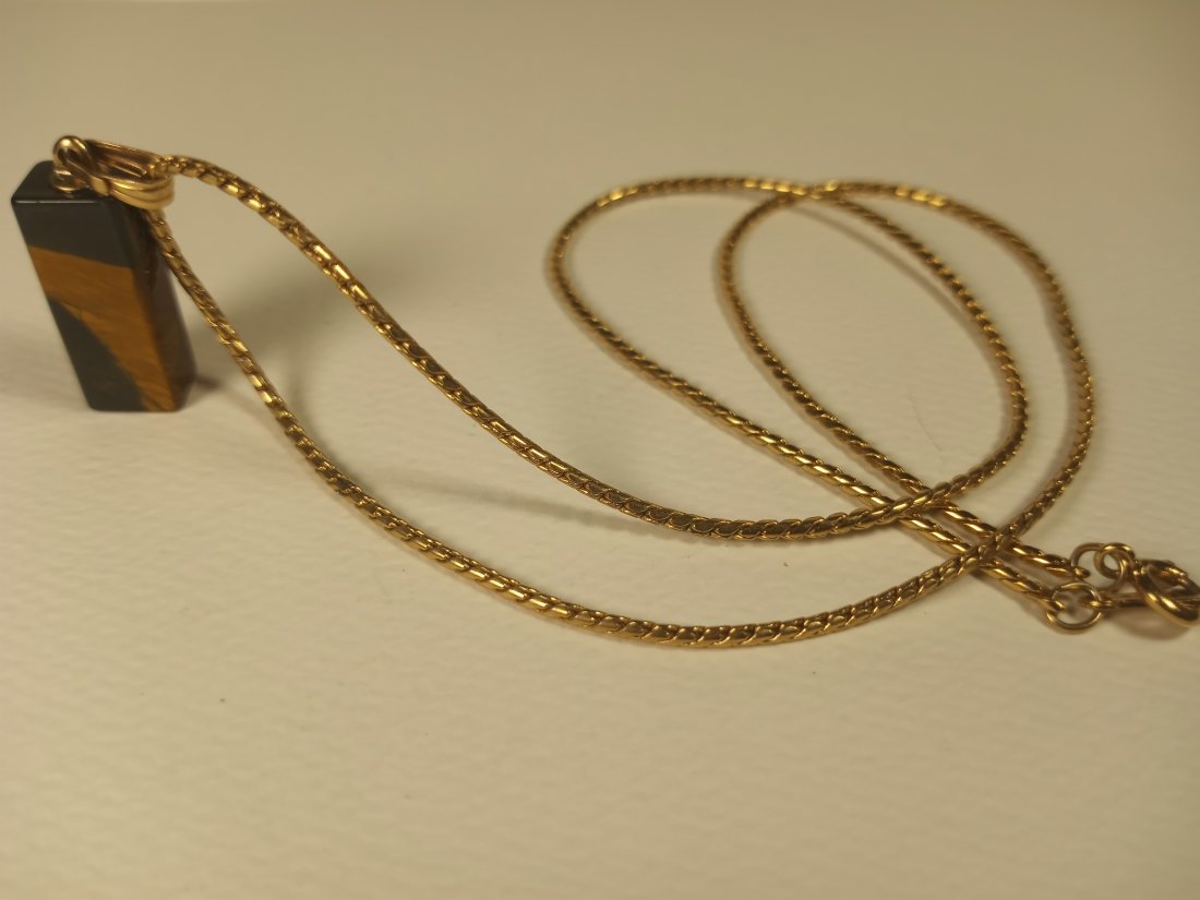 Cool Modern Tiger's Eye Pendant Necklace (1 of 3)