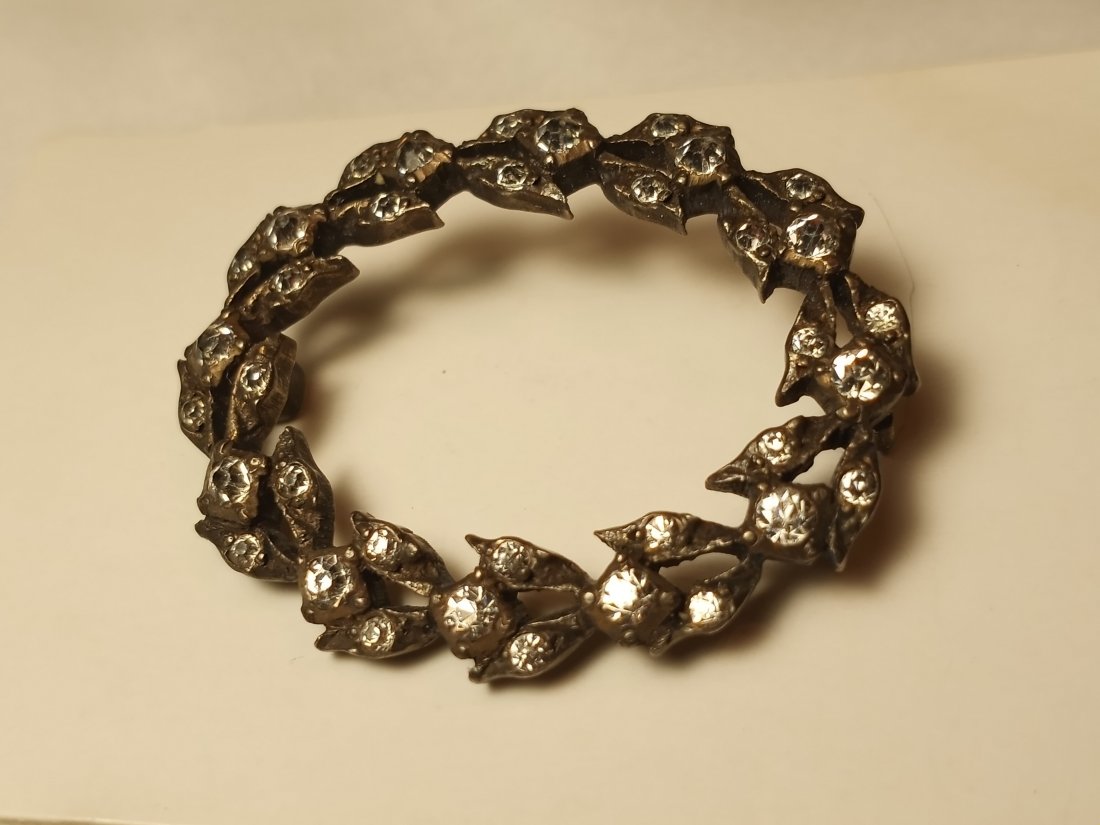 Fine Antique Silver Marcasite Pin: No marks but assuredly silver. 19th century clasp good.