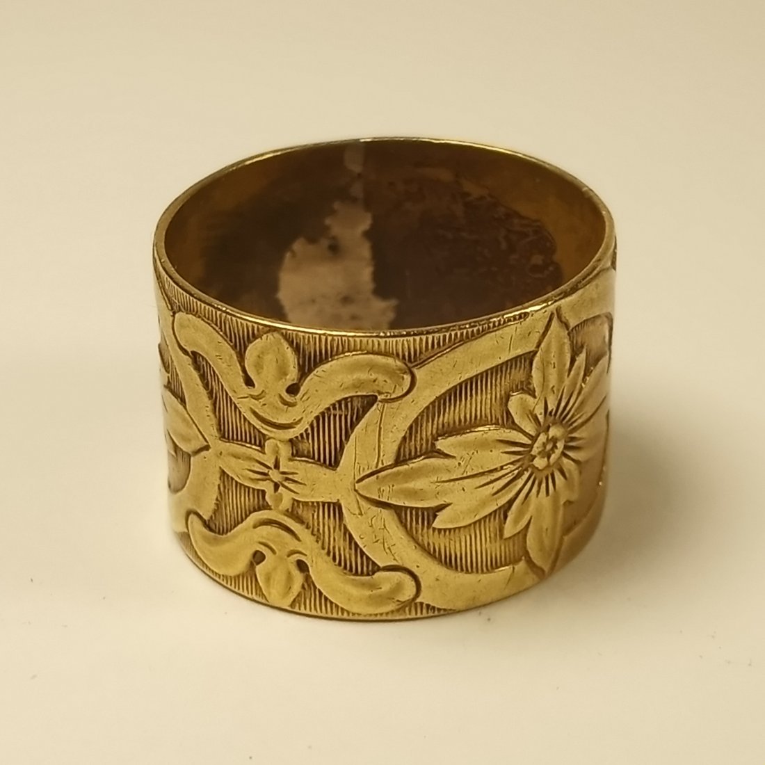Gorgeous Antique Gilt Brass Byzantine Style Ring sz 7 1/2: Still has some gold on it.