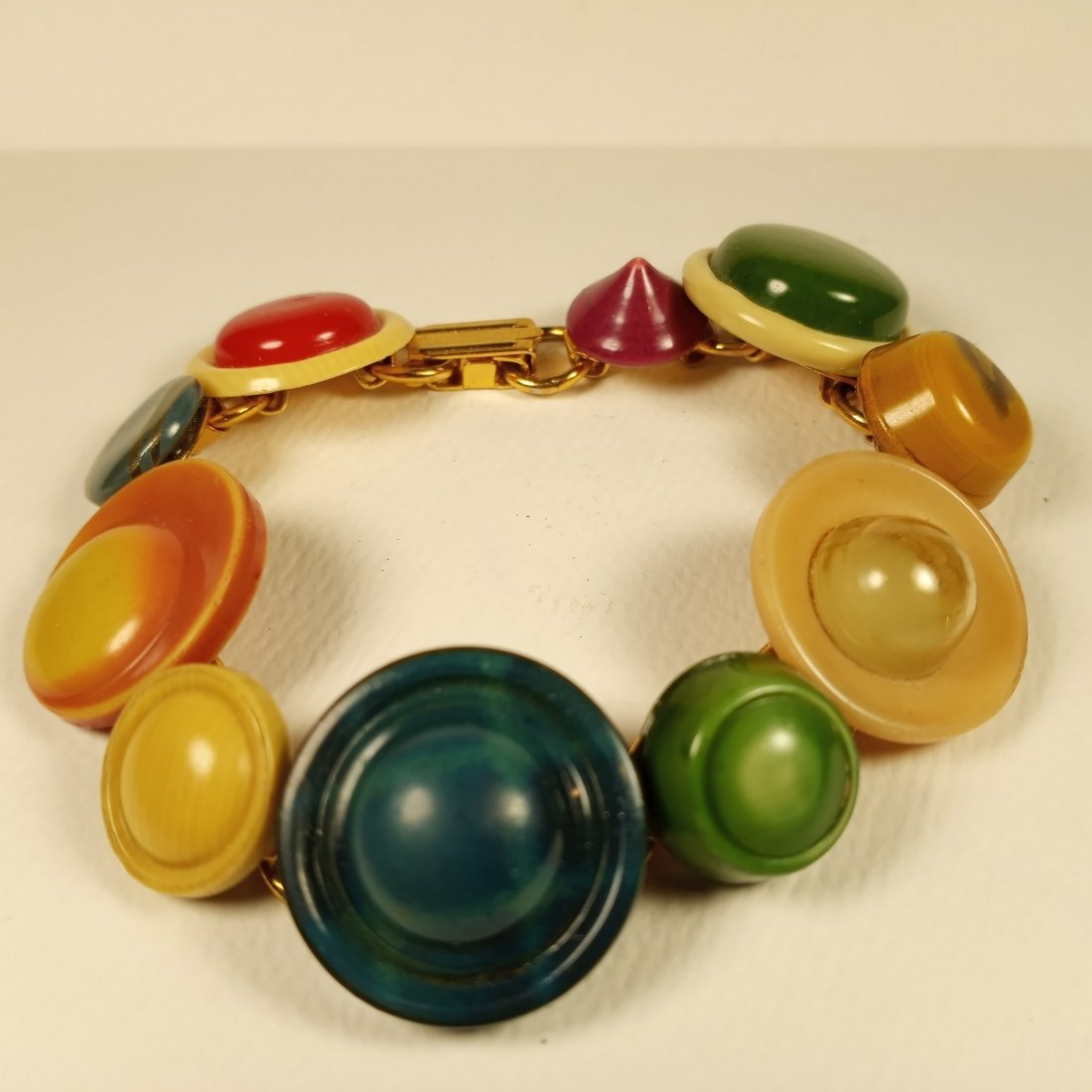 Vintage Colorful Button Style Plastic Bracelet: Cool.