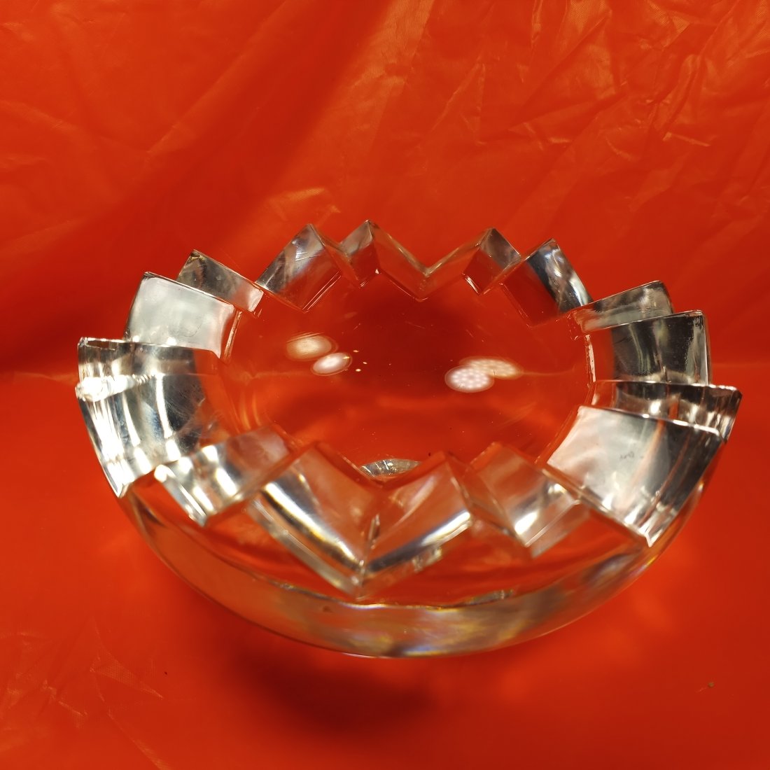 Fine Vintage Cut Crystal German Rosenthal Ashtray: Has a small chip. Otherwise fine. Additional $4.80 shipping. Heavy lead crystal.