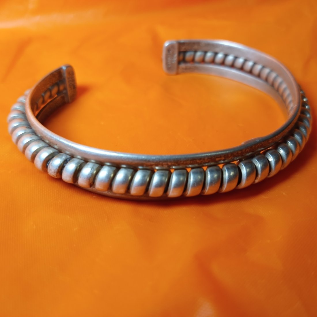 Fine Heavy Mexico Sterling Silver Brutalist Vintage Cuff Bracelet (1 of 3)
