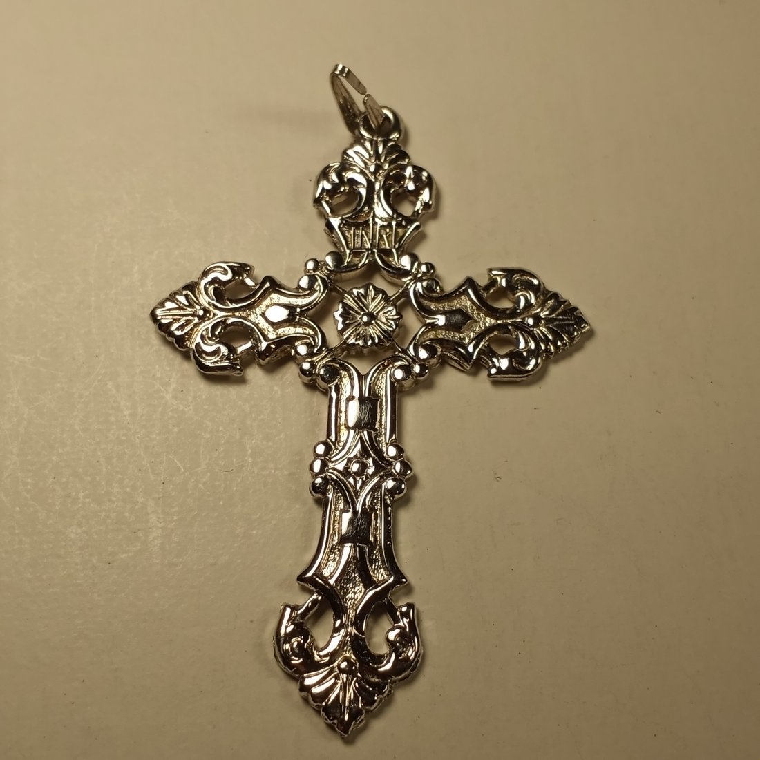Fine ca 1960 Sterling Silver Necklace Pendant Budded Cross Eodell (1 of 3)
