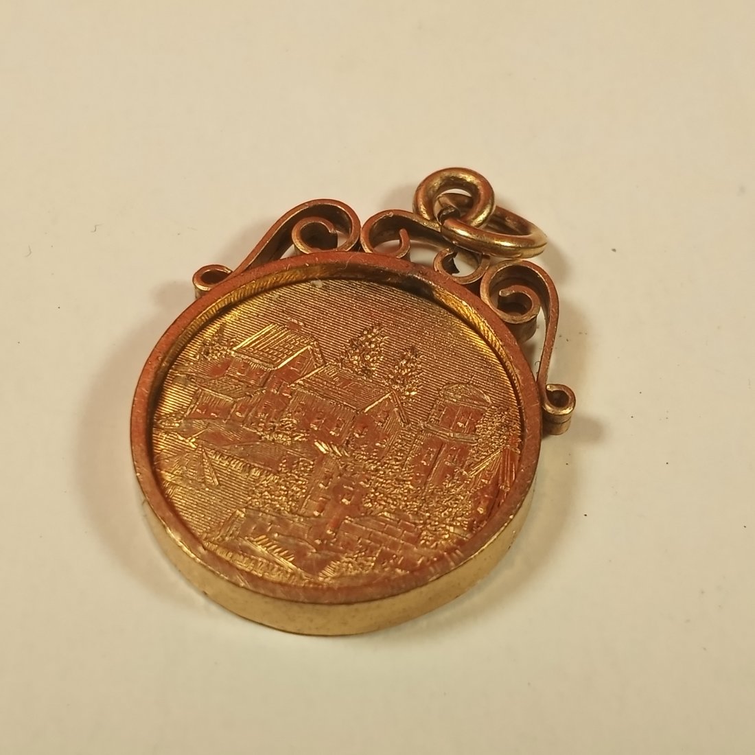 Victorian Antique Gold Plated Fob Necklace Pendant (1 of 4)