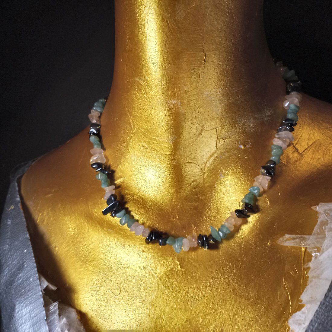 Mixed Stones Necklace Quartz, Onyx  and Aventurine (1 of 4)