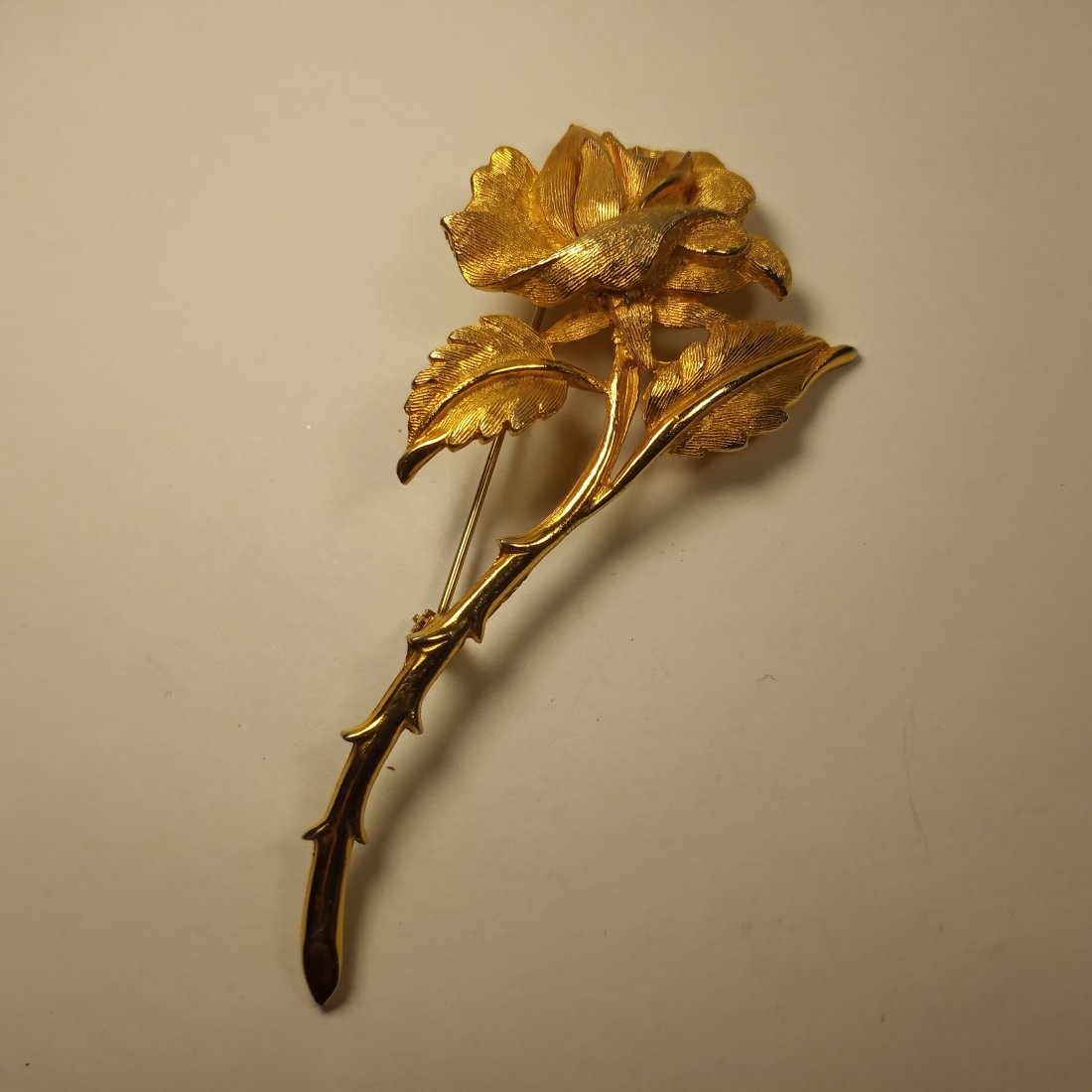 Large Vintage Charel Gold Tone Floral Brooch: Very good condition. Here is a link to Charel jewelry history, 1952-1997.