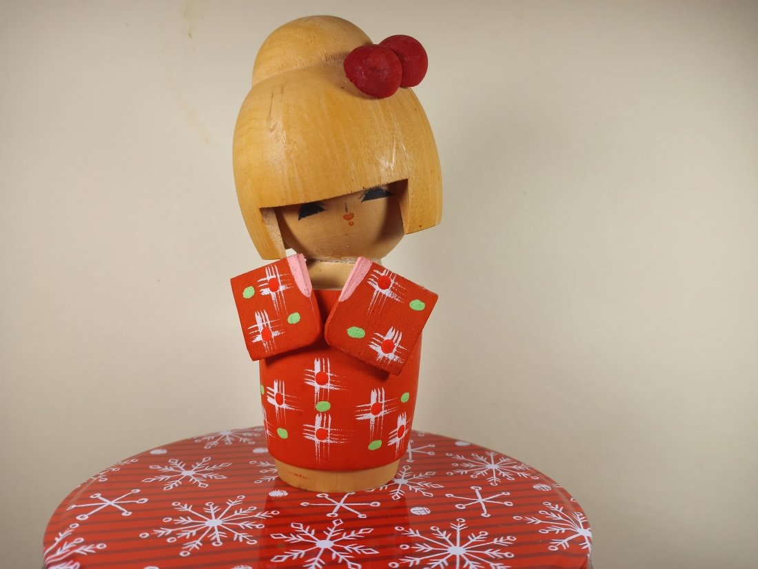 Rare Japanese Kokeshi Doll in Kimono (1 of 3)
