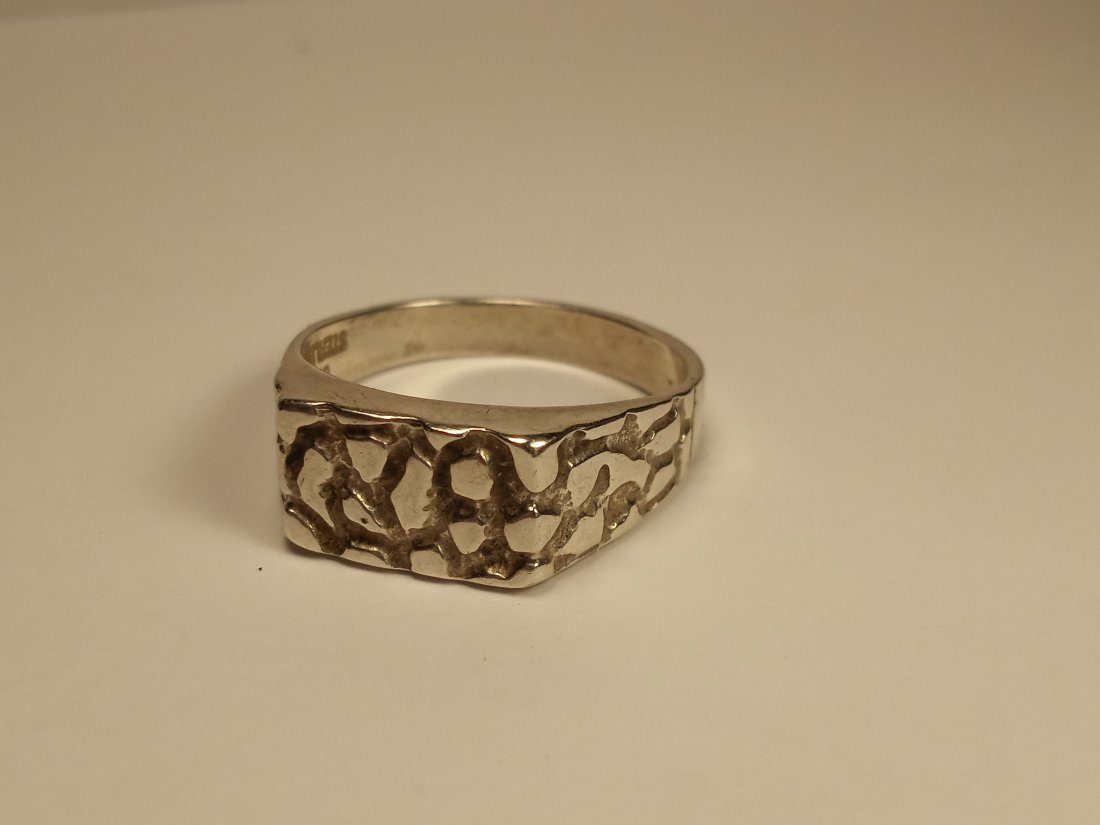 Nugget Style Vintage Sand Cast Sterling Silver Ring sz 11 3/4 (1 of 4)
