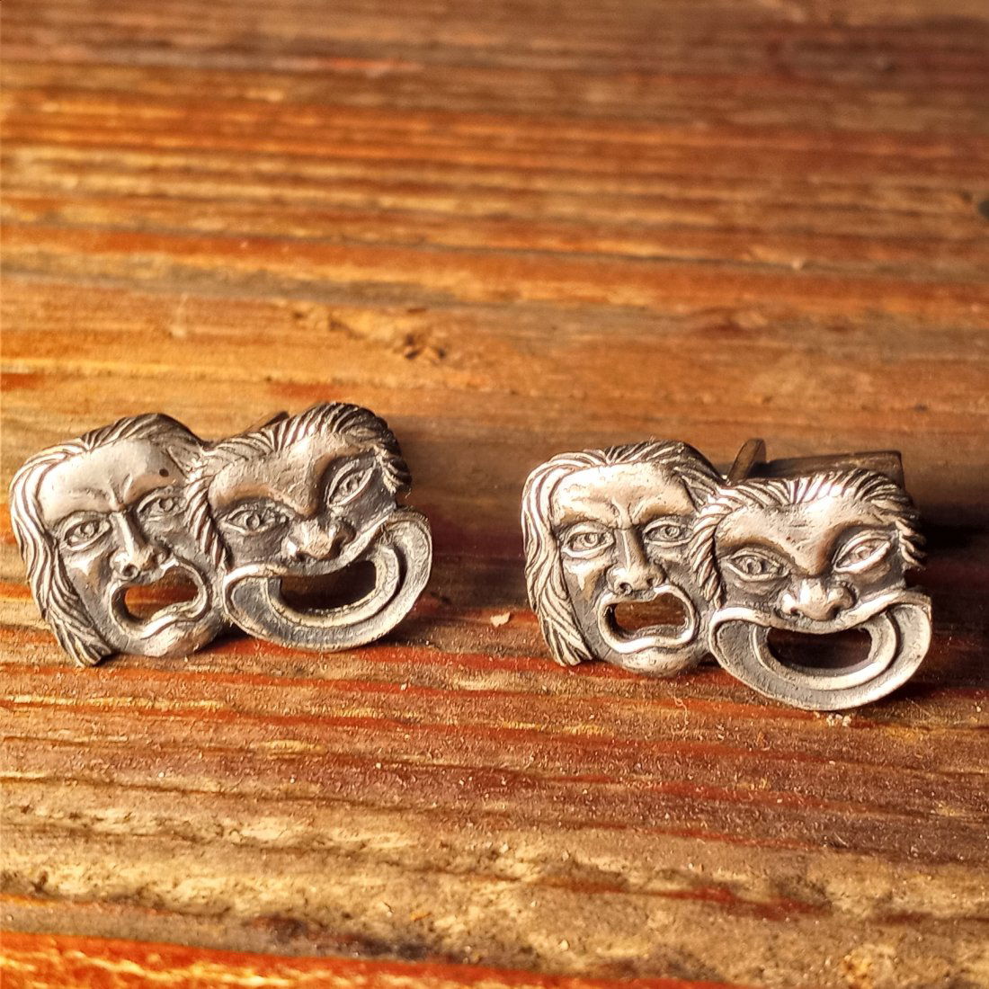Ace Vintage Pair Sterling Silver Theater Cufflinks (1 of 3)