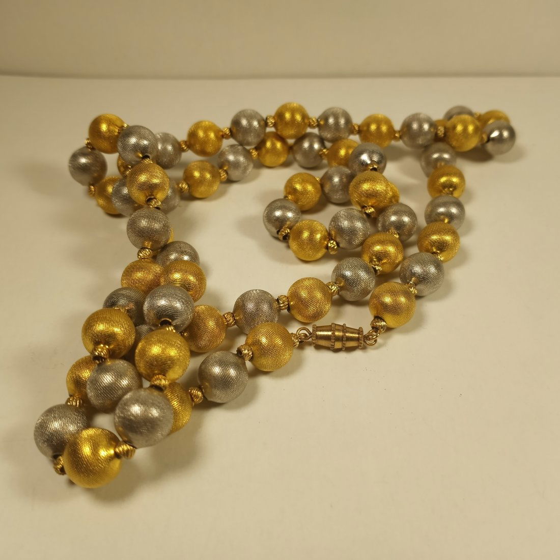 Unique Silver & Gold Foil Beads Necklace (1 of 5)