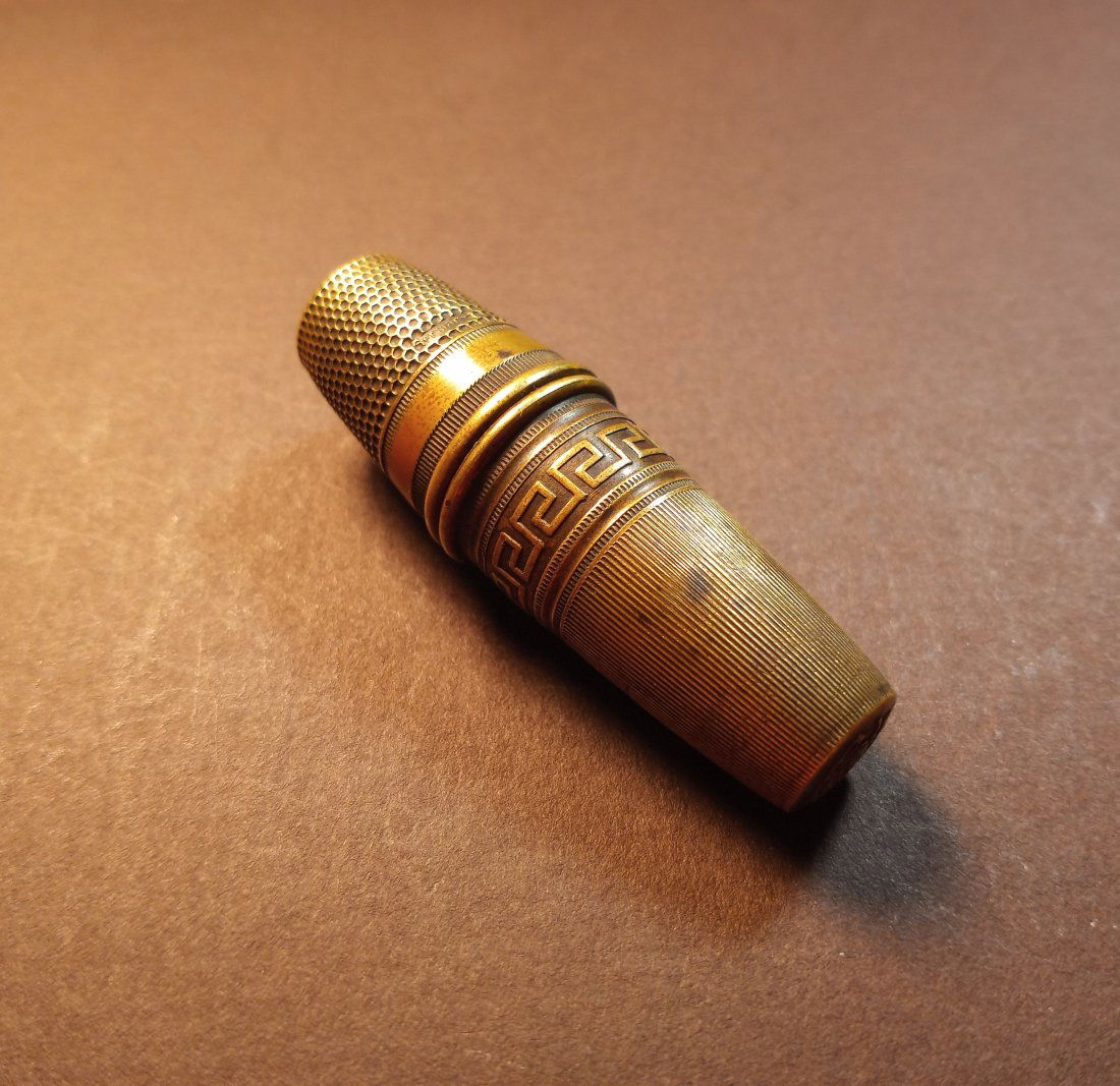 Antique Needle Case: Brass. Circa 1920.