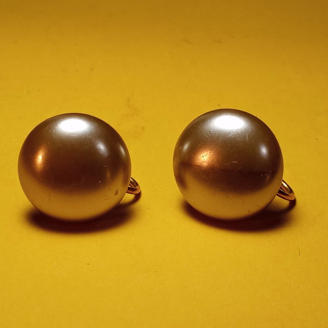 Fine Vintage Mother of Pearl Bob Earrings Gold Filled Backs: 1950's. Backs are strong, practically untarnished. Hardly every worn.