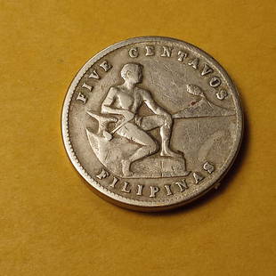 Five Centavos US Imperial Coin: 1945 S.